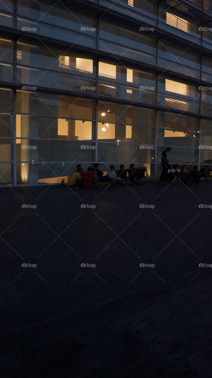 Skaters in the MACBA square. Barcelona 