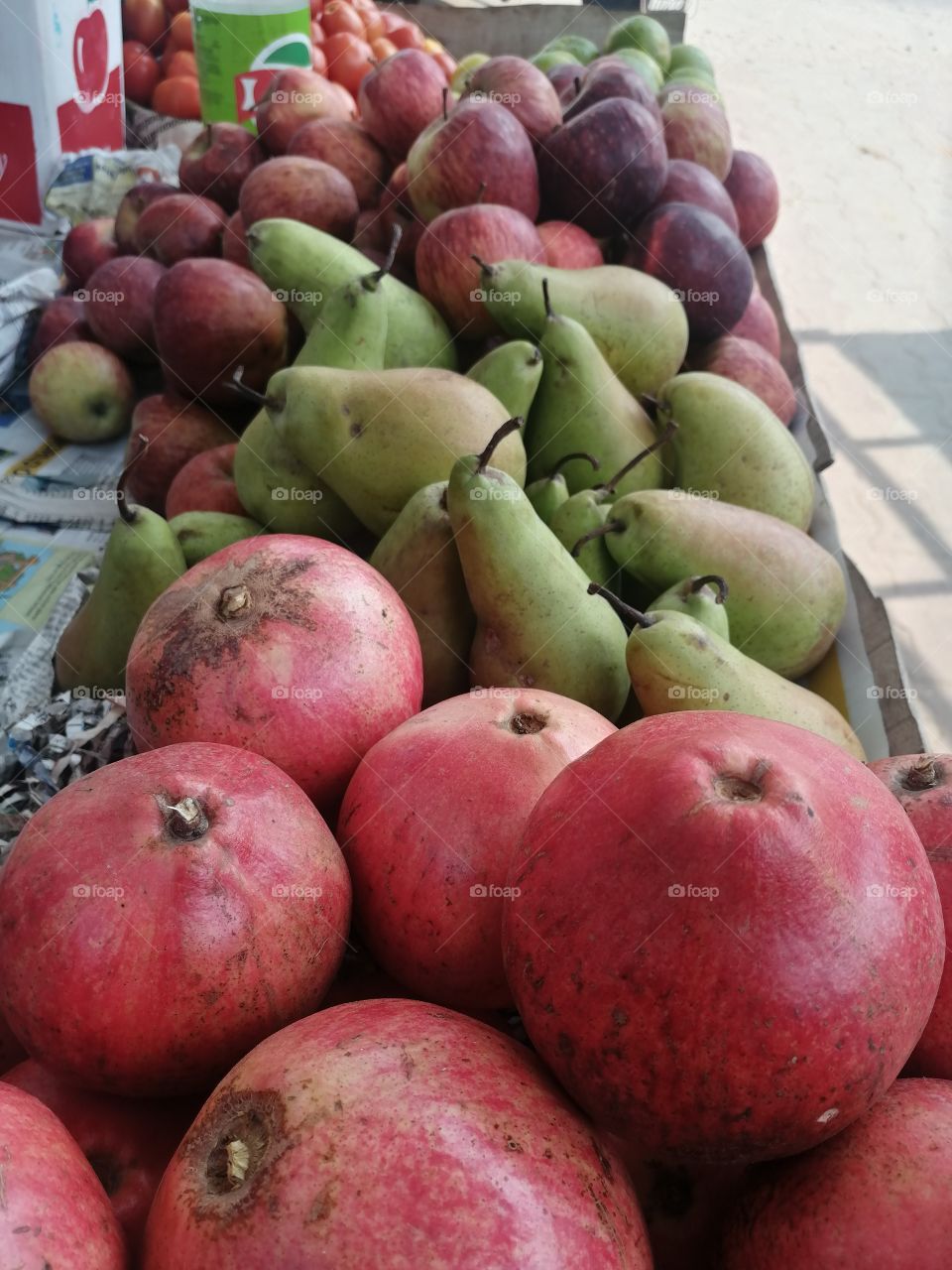 All mix fruits in street stall, and serve as mix fruit chaat.