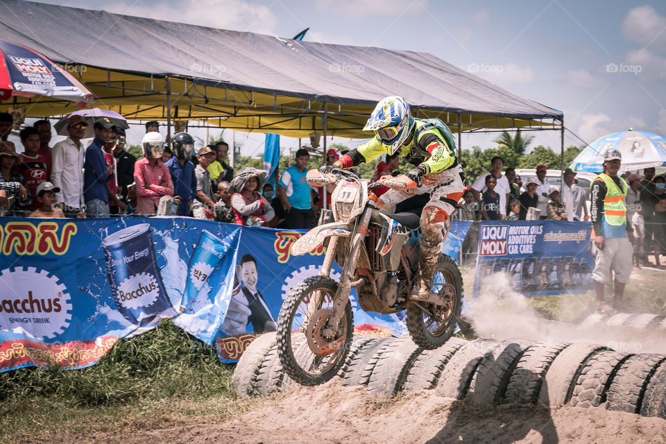 Enduro Cross racing at Baseth mountain racing campus, Kandal Province, Cambodia.