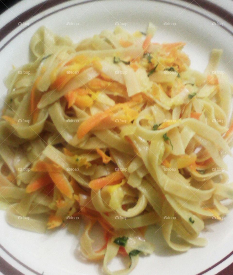 Fettuccine pasta with cheese