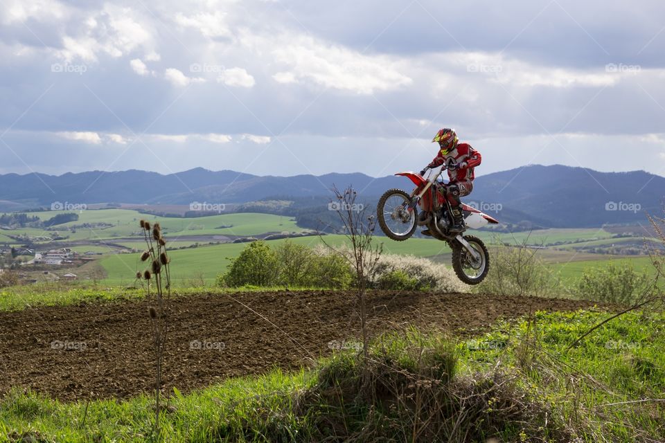 motorbiker in the air