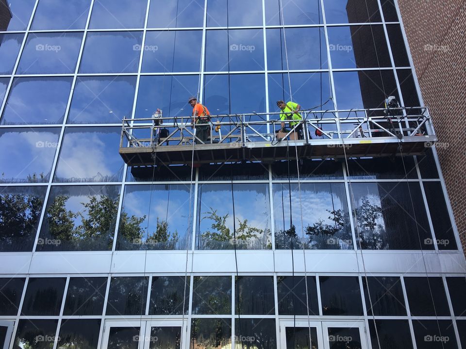 Window cleaning at the University of Central Florida.