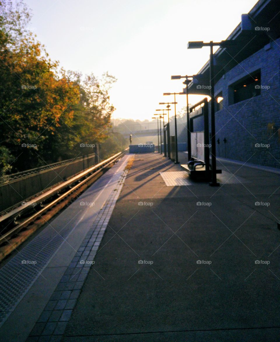 Train station at dawn
