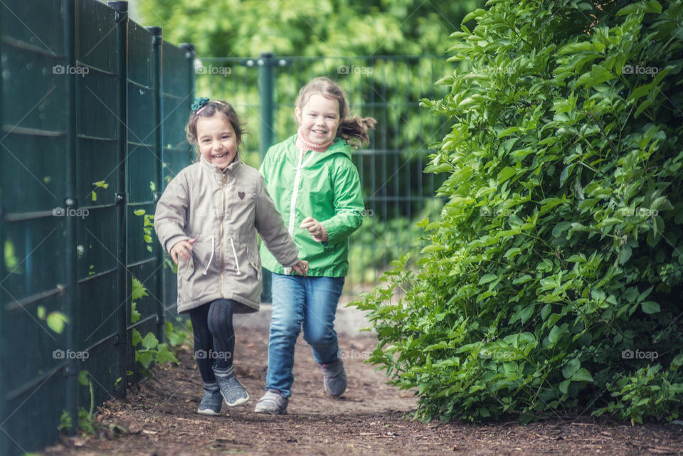 Kids running and laughing 