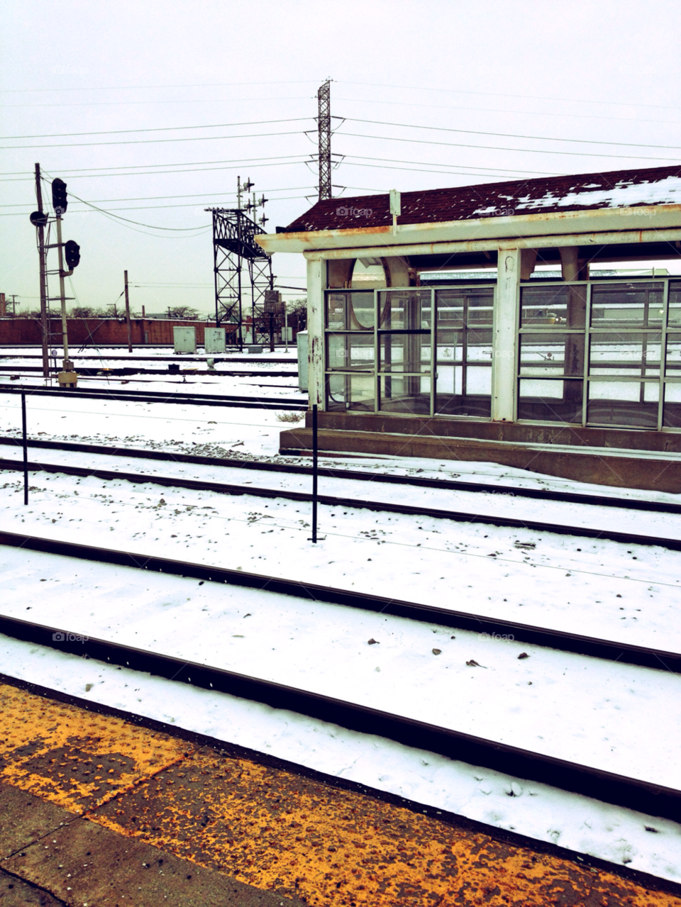 snow winter city yellow by squishypie