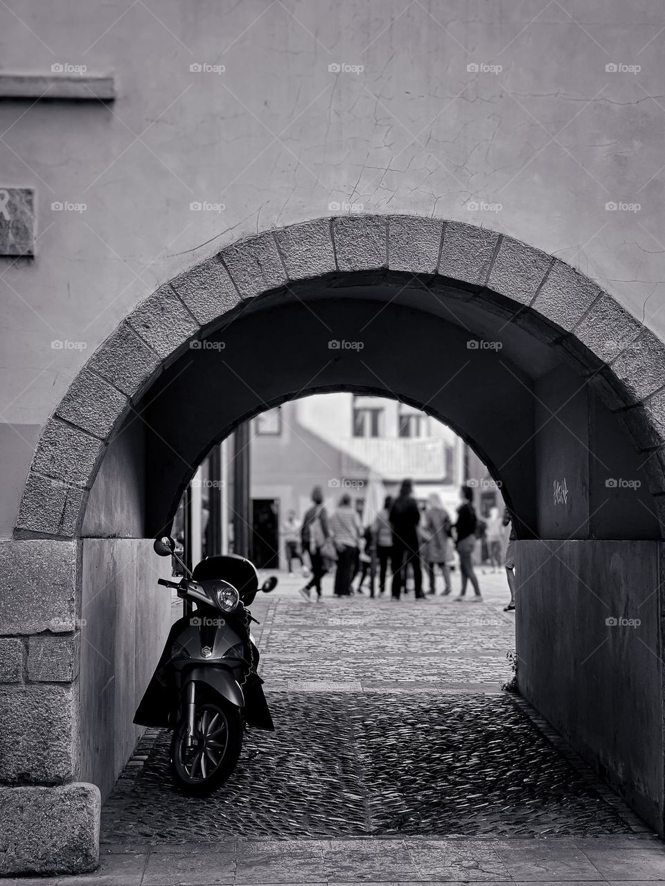 Motorcycle under the bridge