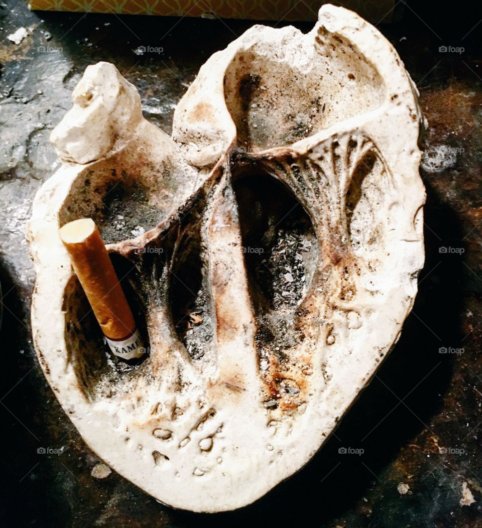 Human heart ashtray 