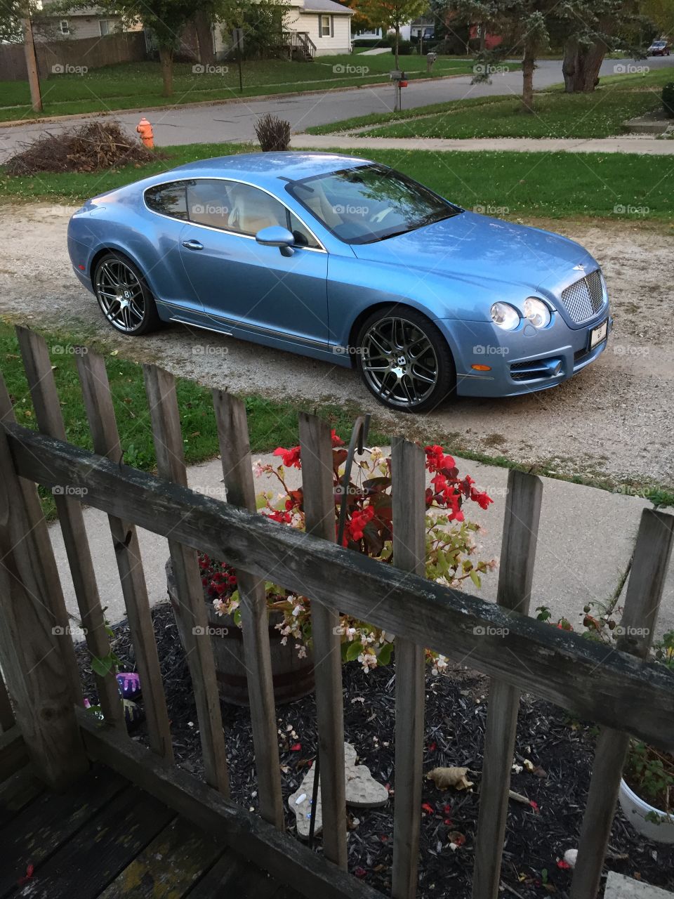 Bentley in driveway. Bentley in driveway