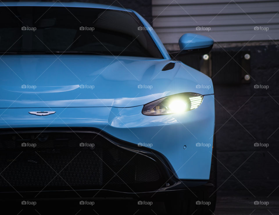 Baby Blue Aston Martin Vantage