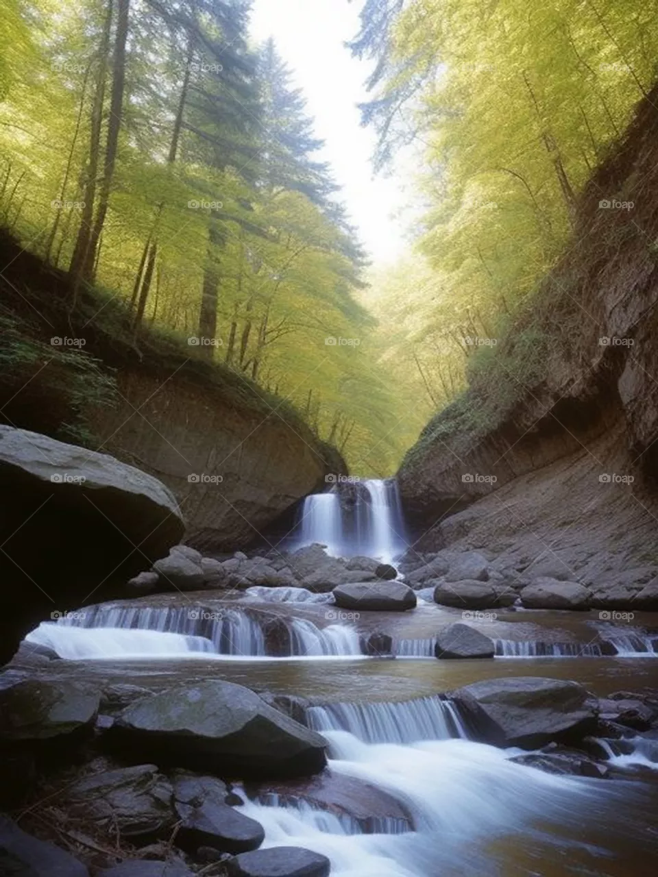 Beautiful landscape of a river amidst the trees