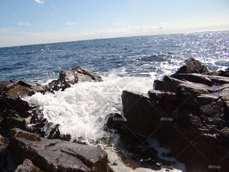 blue sea rocks kullen by mrreese