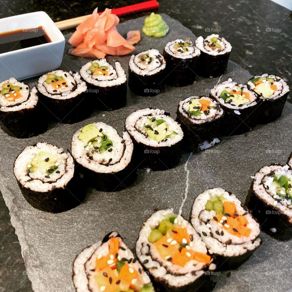 Homemade sushi 