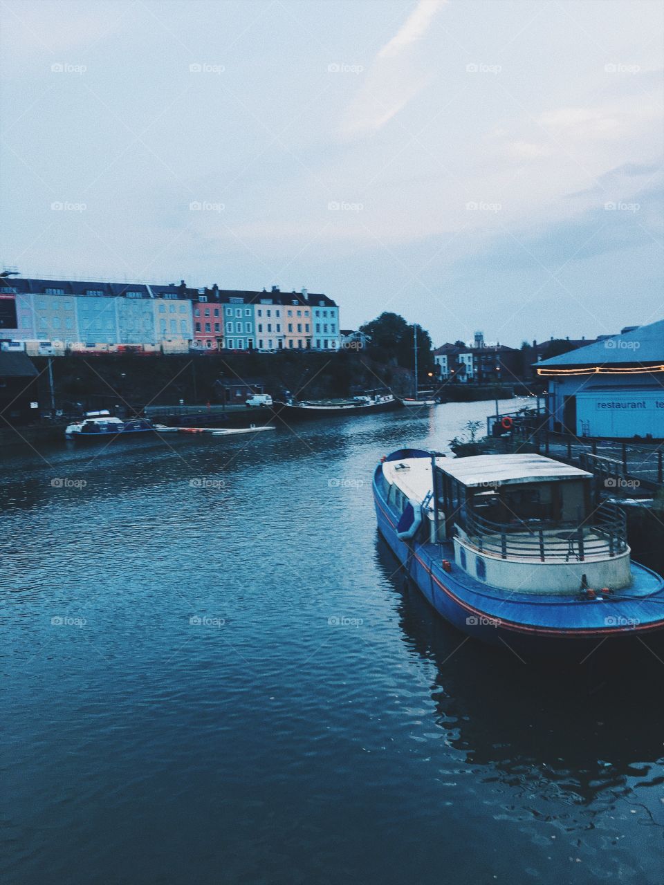 Port city view river