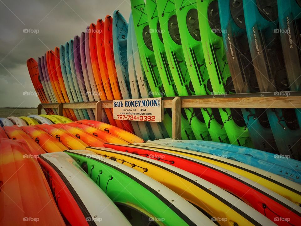 Boats and Boards. A day at the beach.
