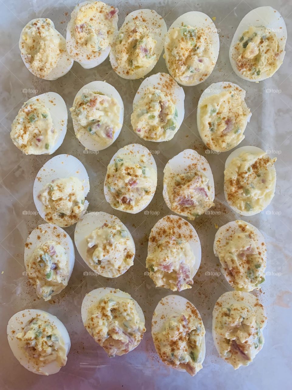 Jalapeño bacon deviled eggs 