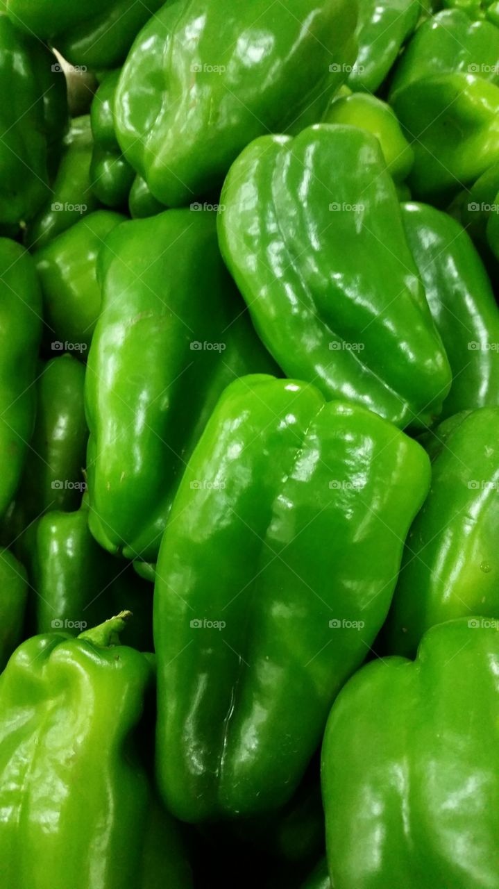 Full frame of bell peppers