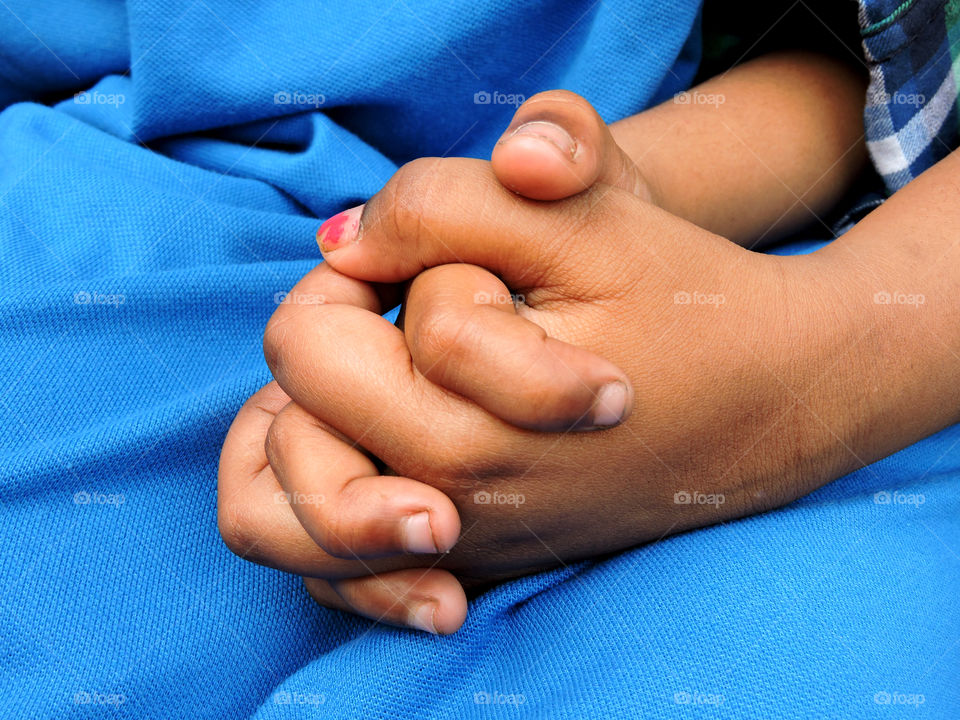 Sisters holding hands