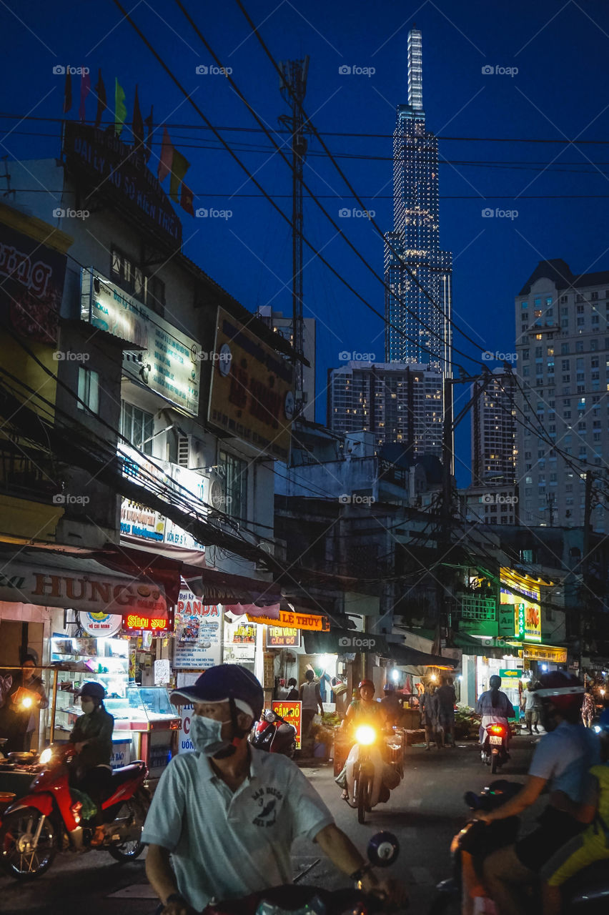 Evening streets of Ho Chi Minh City 