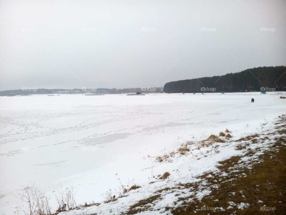 Winter, Snow, Landscape, Water, No Person