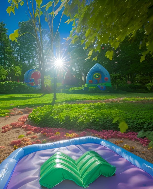 morning camping green garden and sunrise