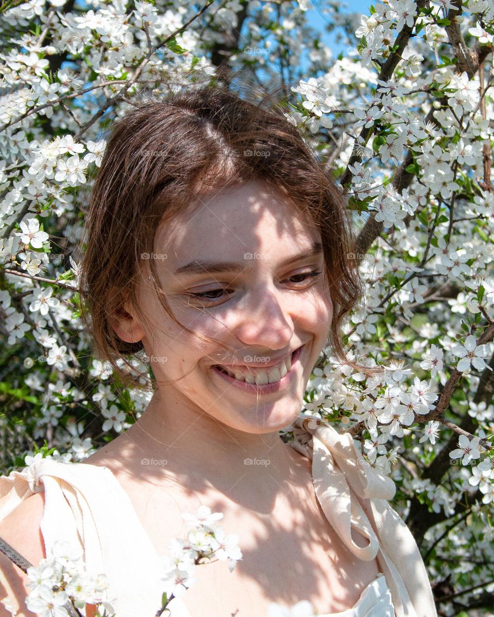 Summer in the city with beautiful girl