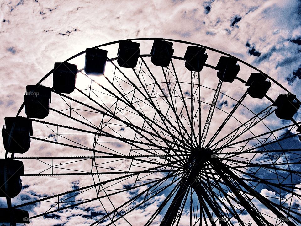 Ferris Wheel Silhouette, Ferris Wheel Shadow, Carnival Rides In Ohio, Abandoned Amusement Park, Shapes In The Sky, Flying High Above The Ground, Portrait Of A Ferris Wheel