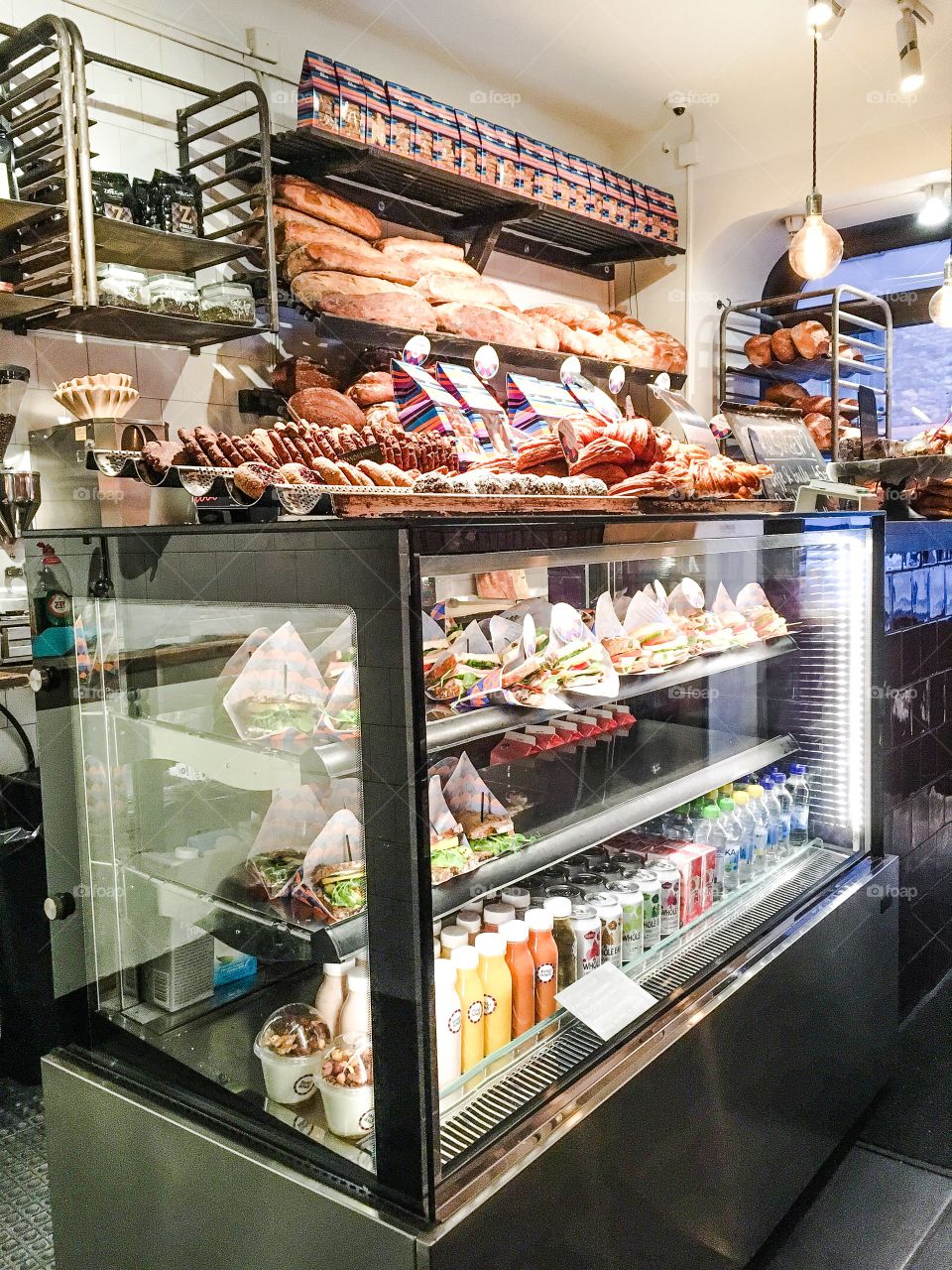 bread counter at bakery