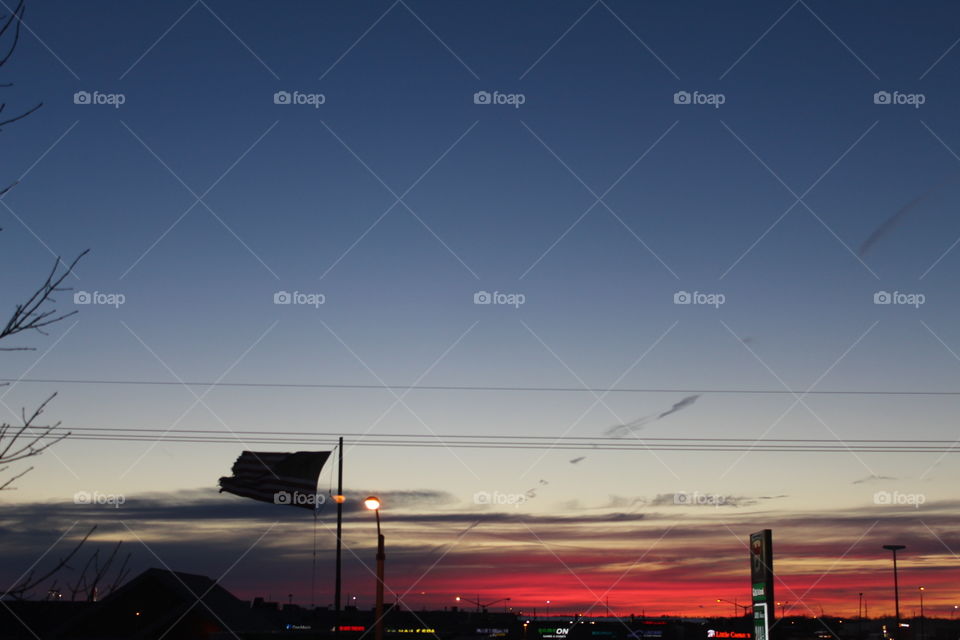 Sunset in the Midwest after bomb cyclone