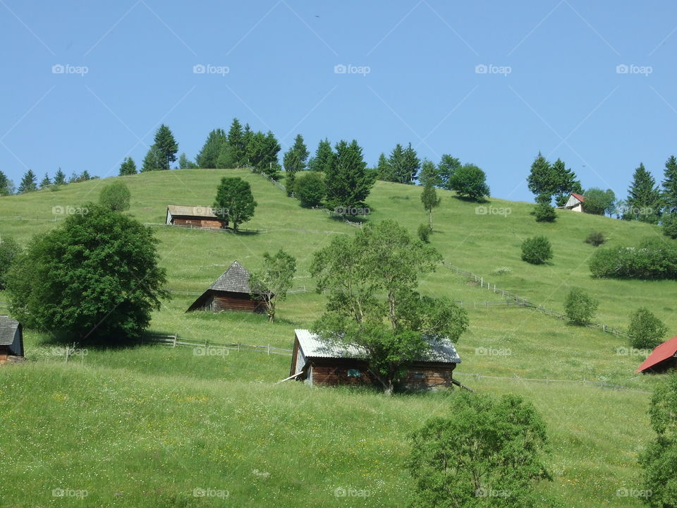 Hills on countryside