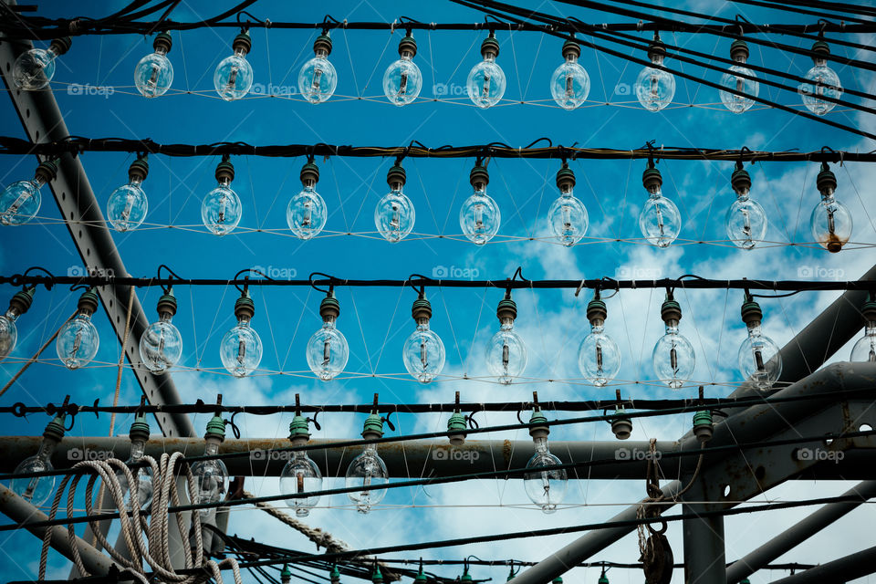 lights for bait fish on a fishing boat