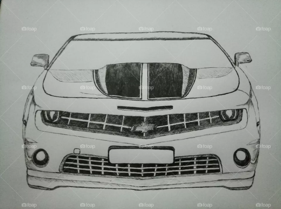 Pen drawing.