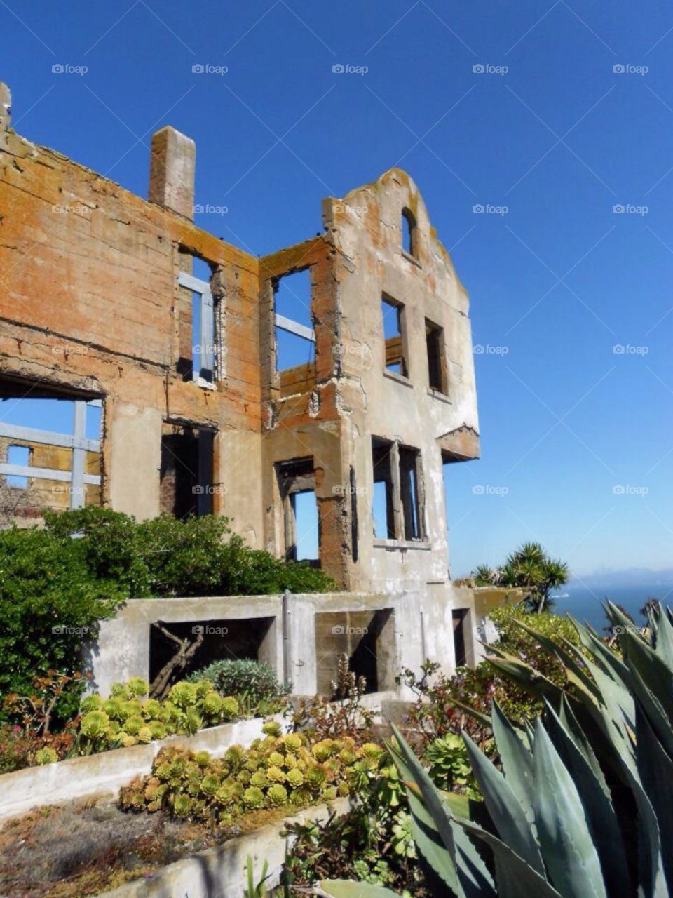 Abandoned building Alcatraz San Francisco California 