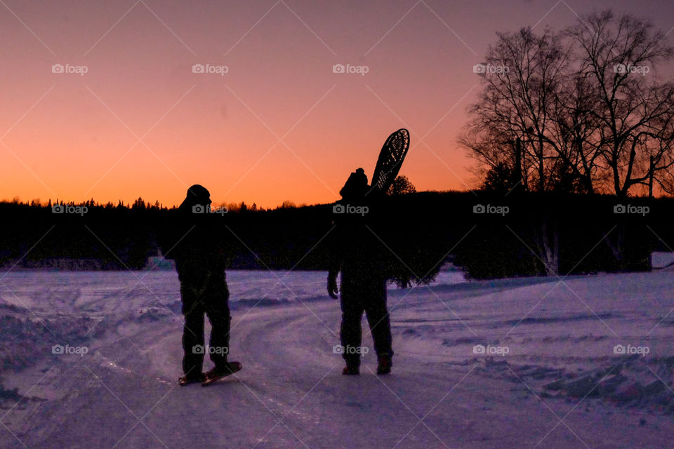 Snowshoeing in the winter