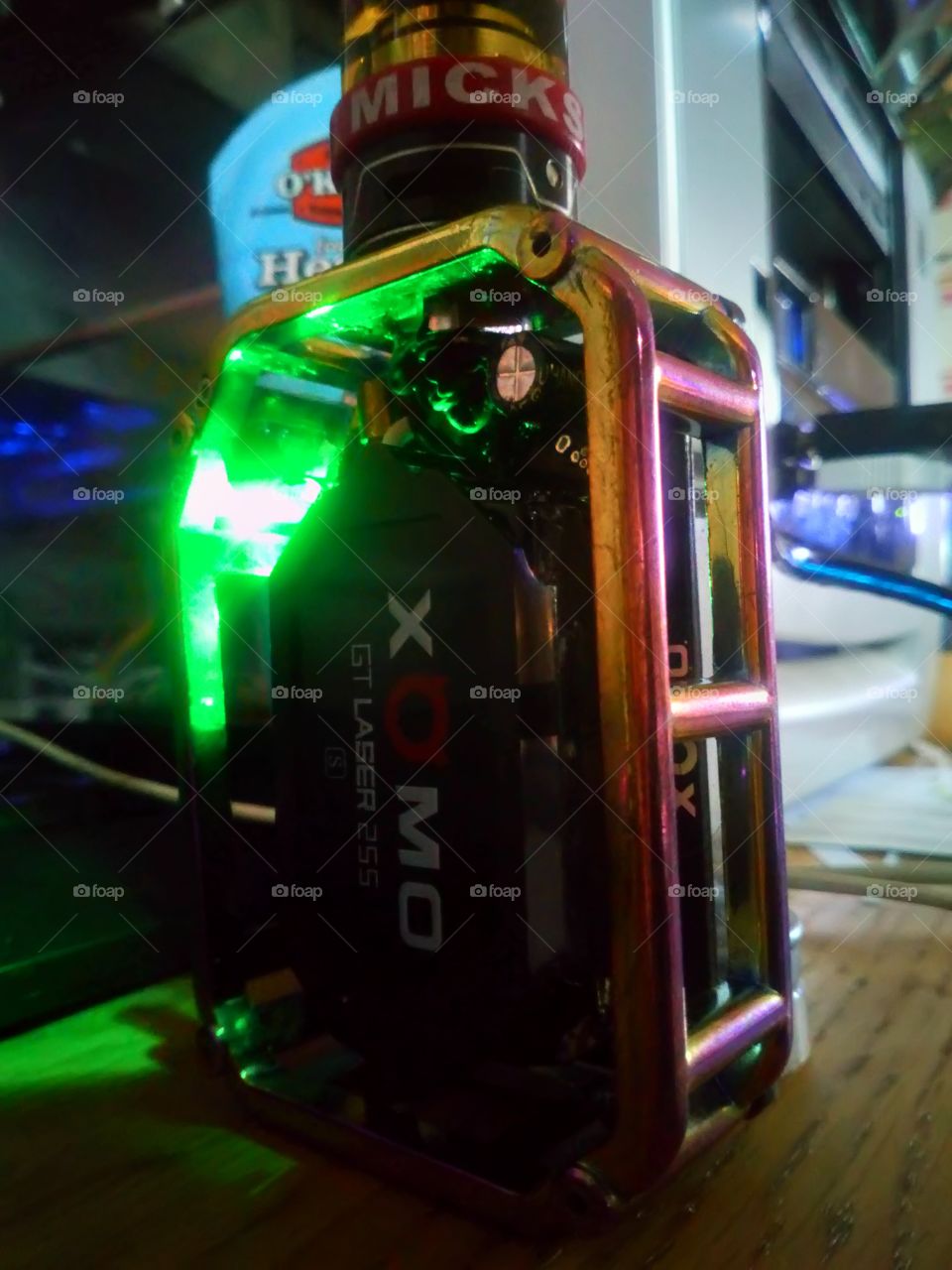 my vape in front of a pc