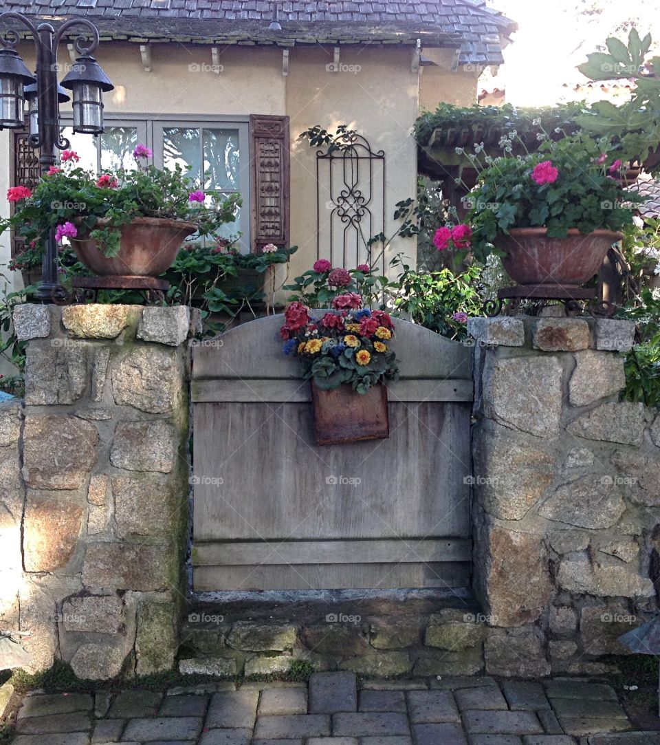 Gate with flowers
