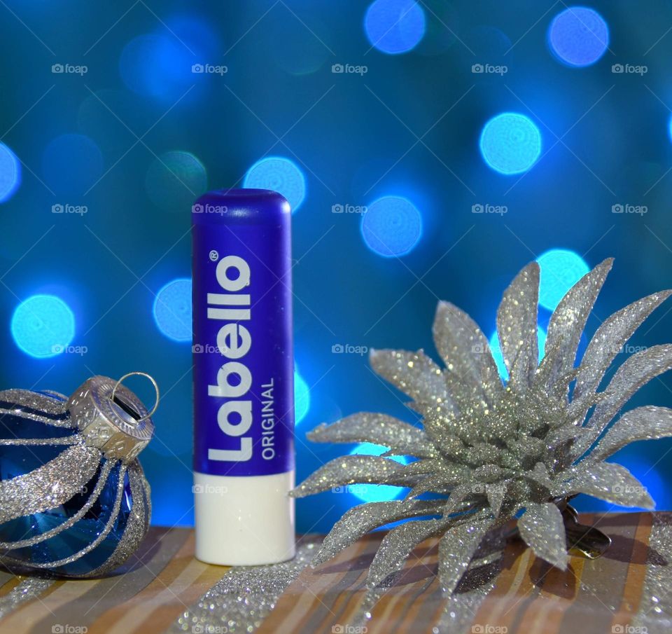 Labello lip conditioner with blue theme