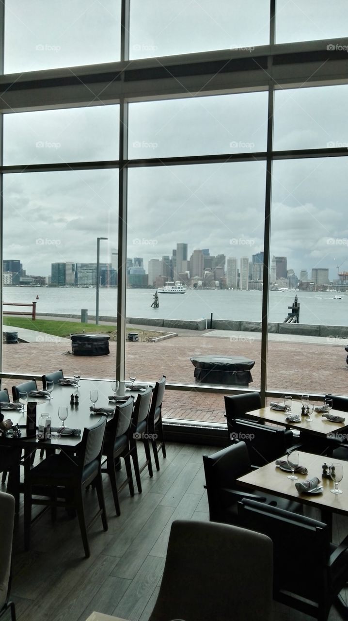 Boston skyline from windows 