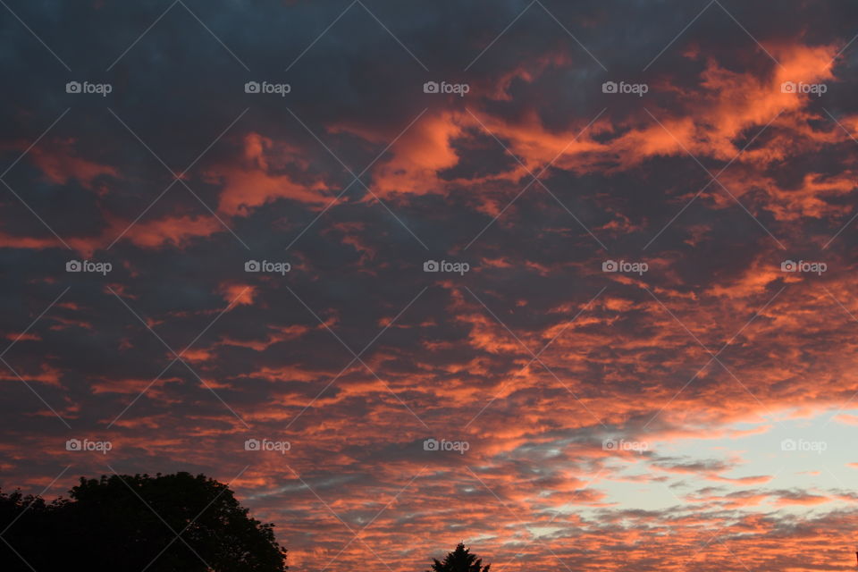 deep red cloudy sky