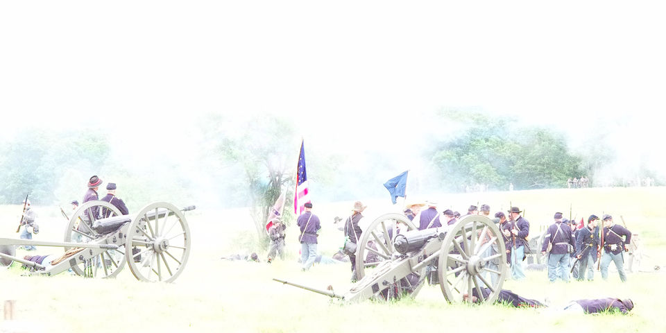 Gettysburg ghosts through the fog