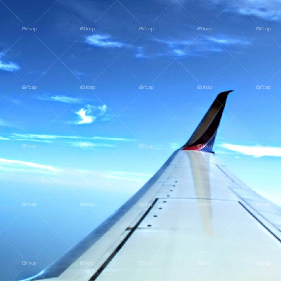 View of the Plane Wing from Window Seat