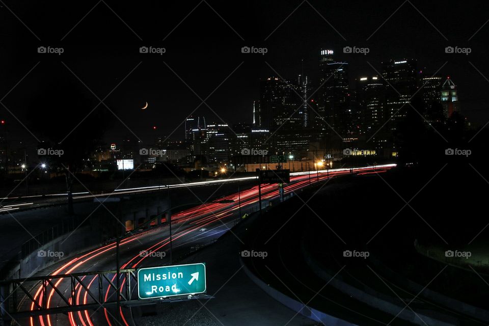 Downtown Los Angeles and the freeway