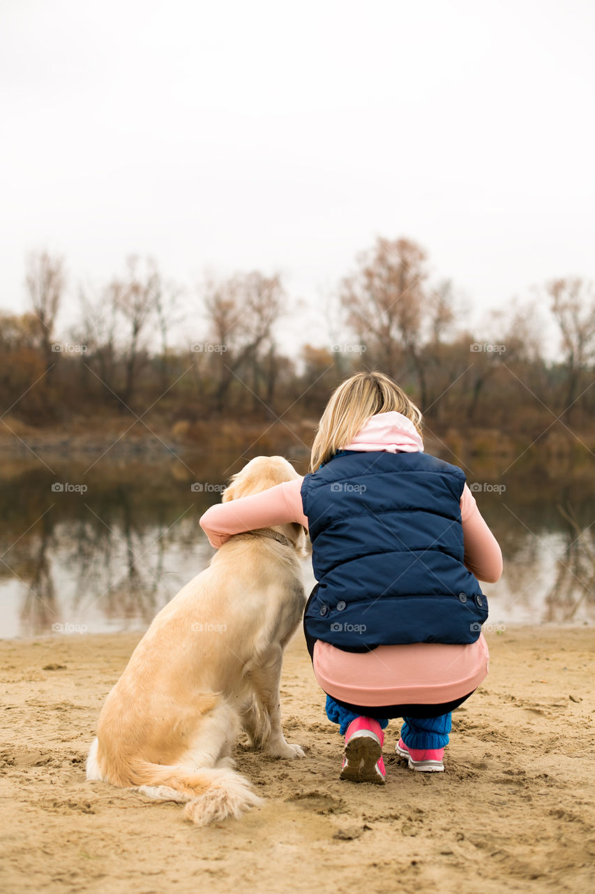 Pet owner with her dog