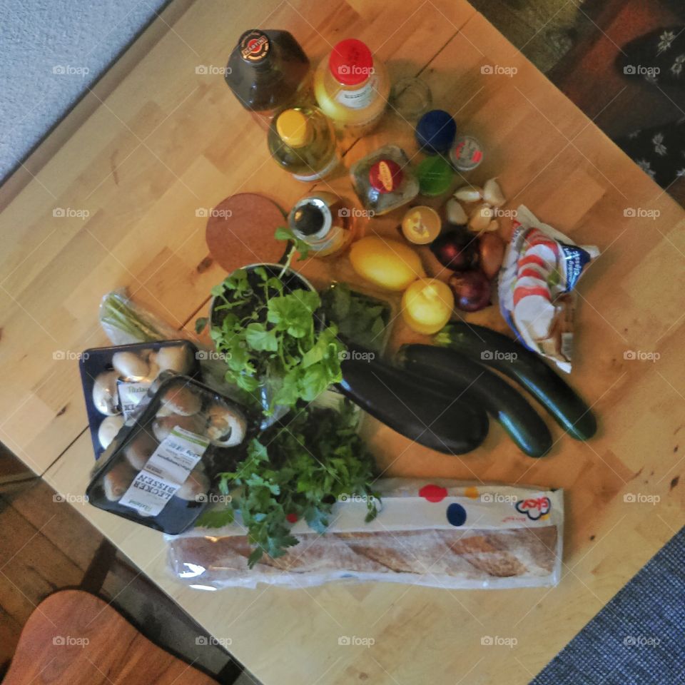 Groceries. For preparing antipasti