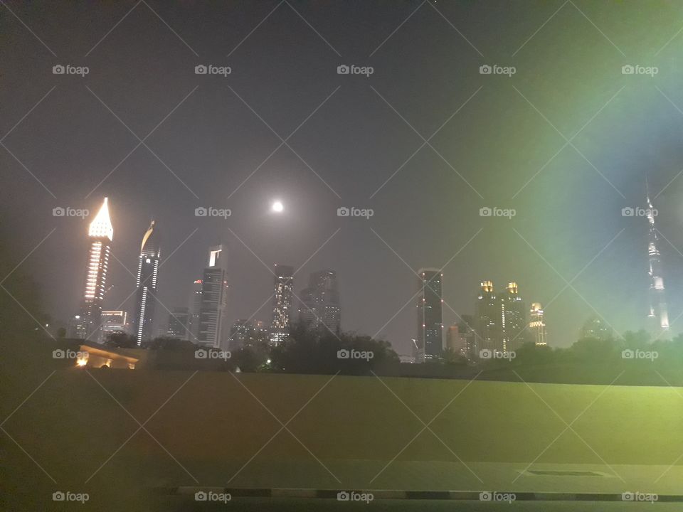moon night in Dubai