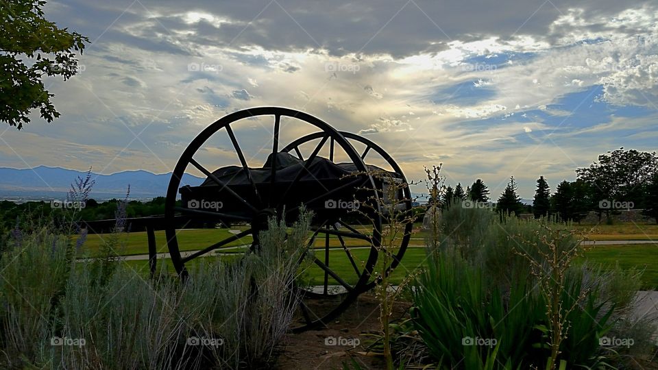 handcart At This Is The Place Monument Park Salt Lake City Utah