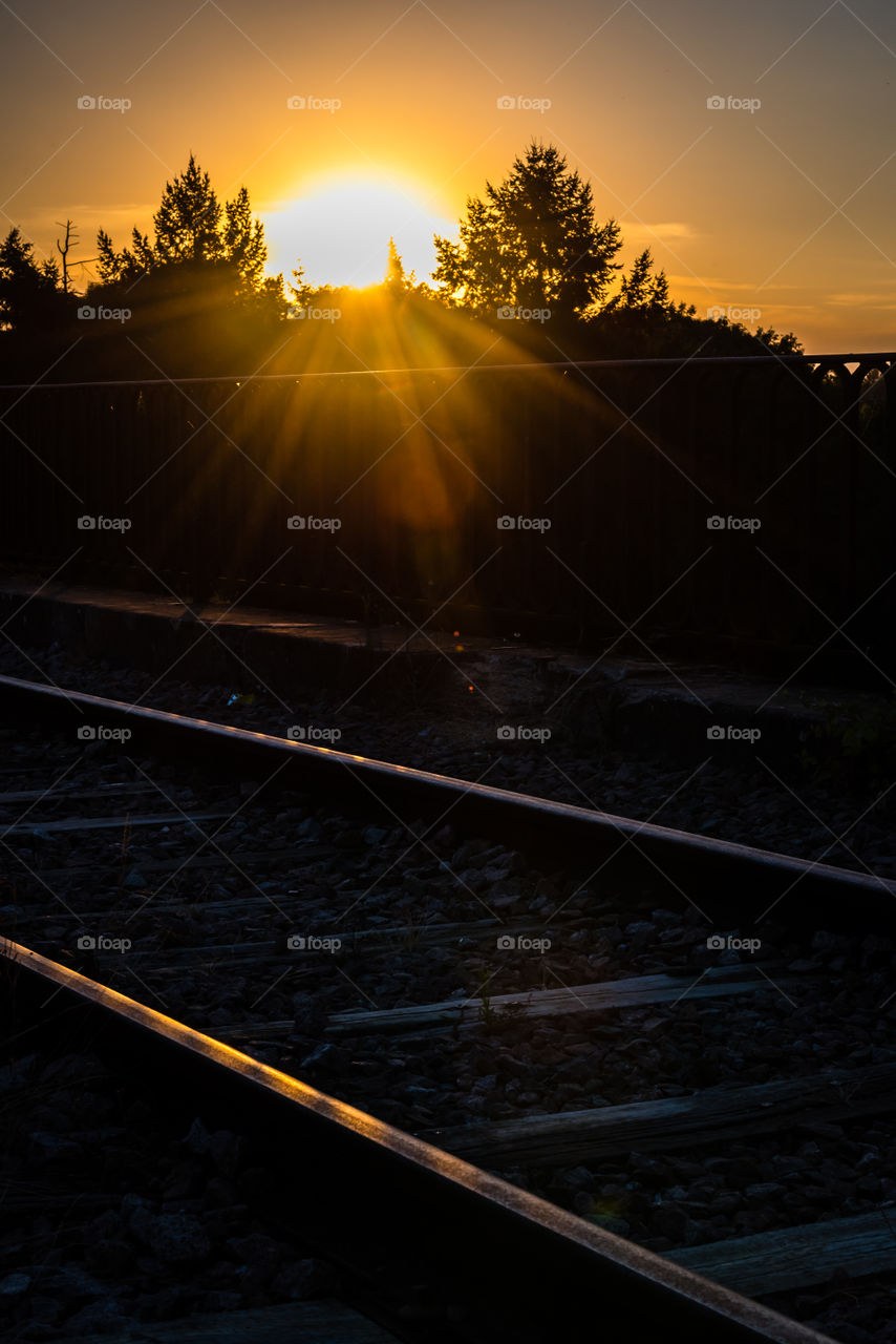 Sunset over the railway 