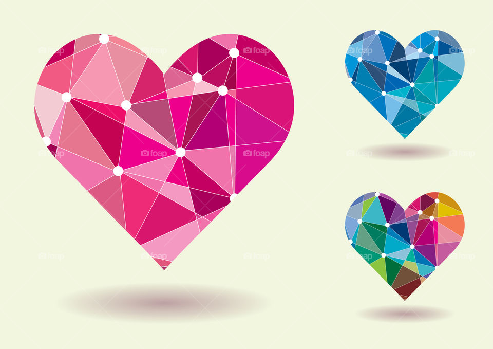 Abstract heart shape with colors