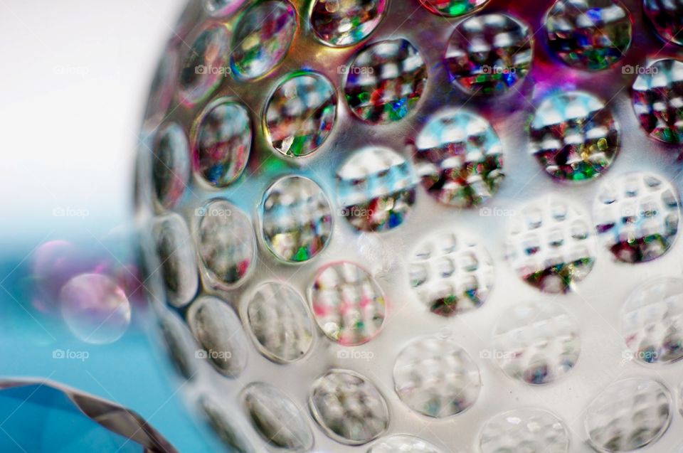 Close up abstract glass sphere