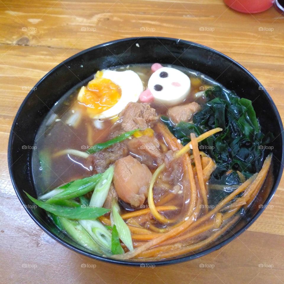 Delicious ramen on the table