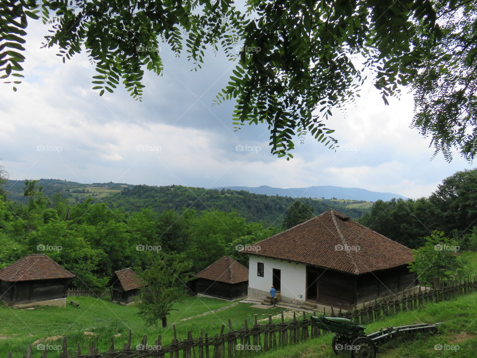 Rural landscape House in natural surrounding